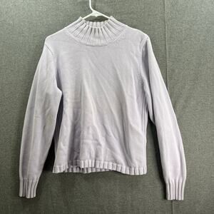 Lilac Turtleneck Sweater Womens Size L Long Sleeve Knitted Pullover